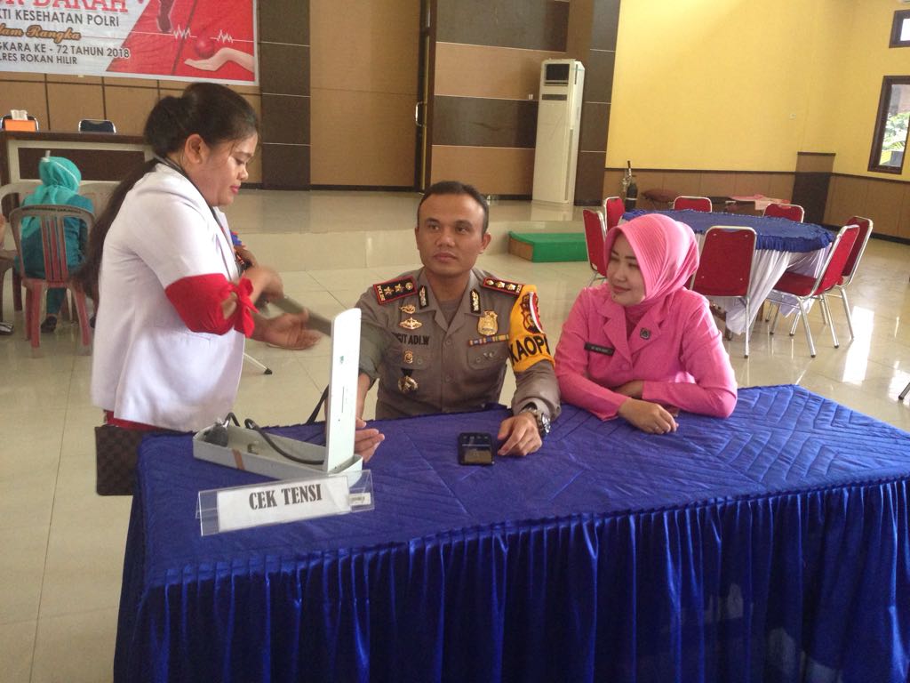 HUT Bhayangkara Ke-72 Tahun, Polres Rohil Gelar Donor Darah