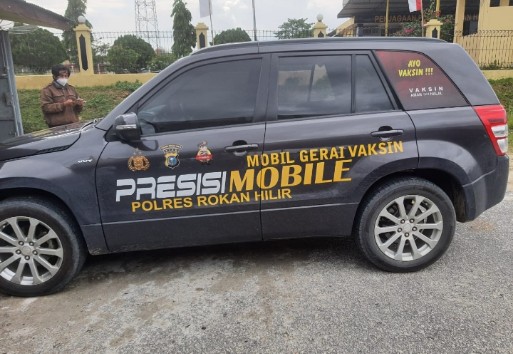 Percepatan Vaksinasi Lansia, Polres Rohil Gunakan Mobil Gerai Vaksin Presisi