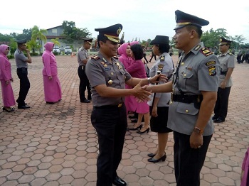 Polres Rohil Sertijabkan Enam Perwira