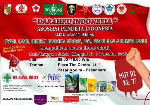 Sambut HUT RI Ke -77, Lintas Organisasi Gelar Donor Darah dan Bakti Sosial, Berikut Link Pendaftaran