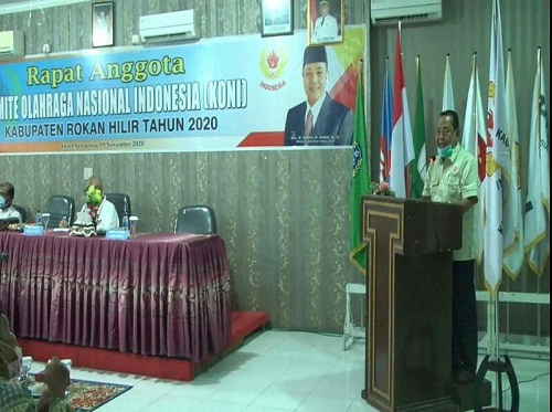 Terapkan Prokes, KONI Rohil Gelar Rapat Anggota Tahunan