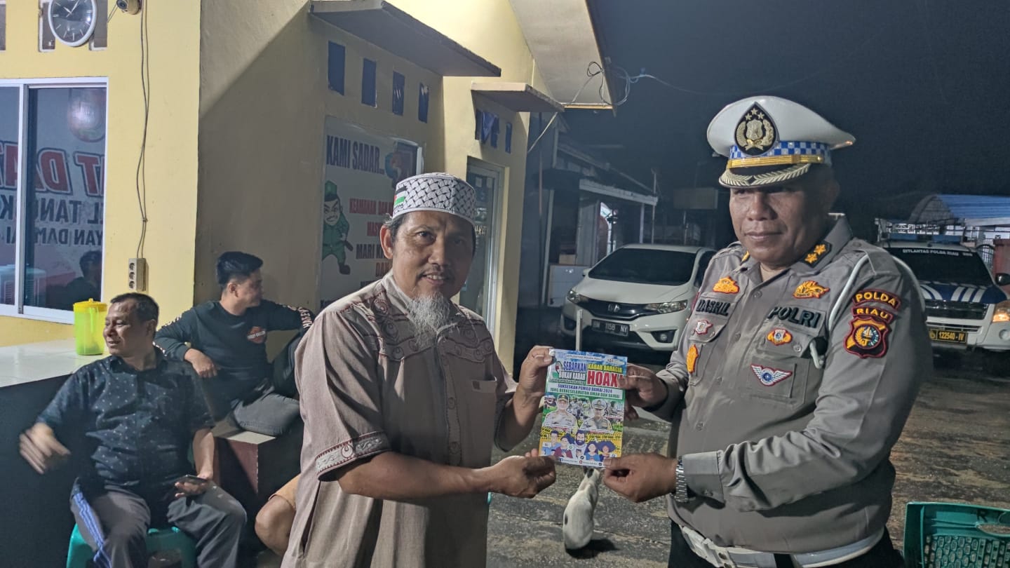  Sukseskan Pemilu 2024, Ditlantas Polda Riau Patroli Sambang Hingga ke Pos Ronda