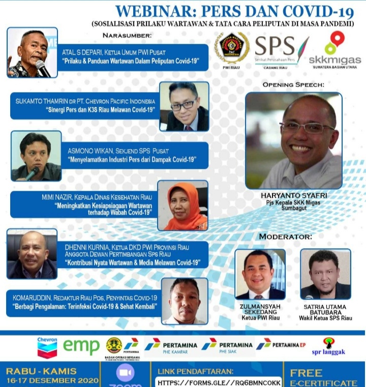 Lanjutkan Kegiatan, PWI Riau dan SPS Minggu Ini Gelar Webinar Pra UKW