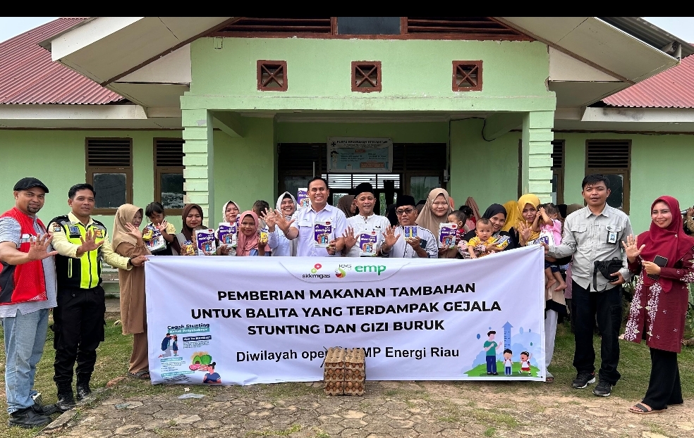 Cegah Stunting, EMP Energi Riau Beri Makanan Tambahan Untuk Balita di Pelalawan dan Inhu
