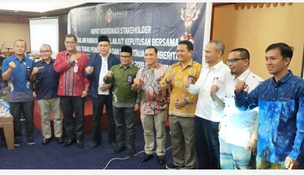 Mappilu PWI Riau Hadiri Rakor Pemilu, Rusidi: Bawaslu Tidak Bisa Kerja Sendiri