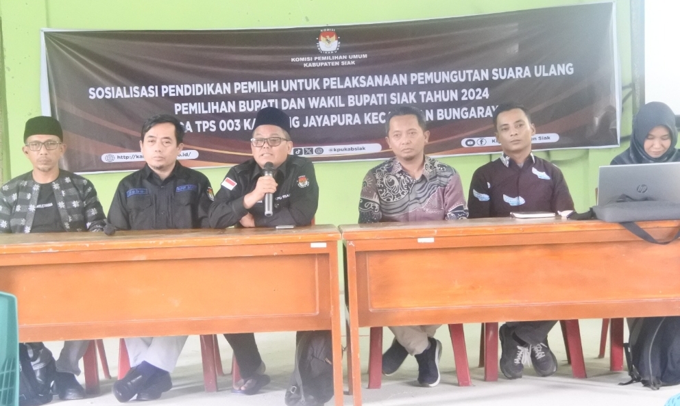 KPU Riau Bersama KPU Siak Sosialisasikan PSU ke Pemilih