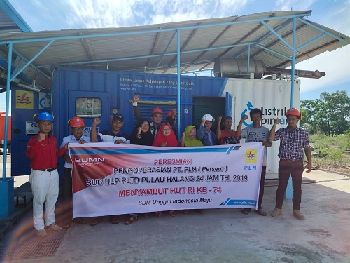 Pulau Halang Nikmati Aliran Listrik 24 Jam