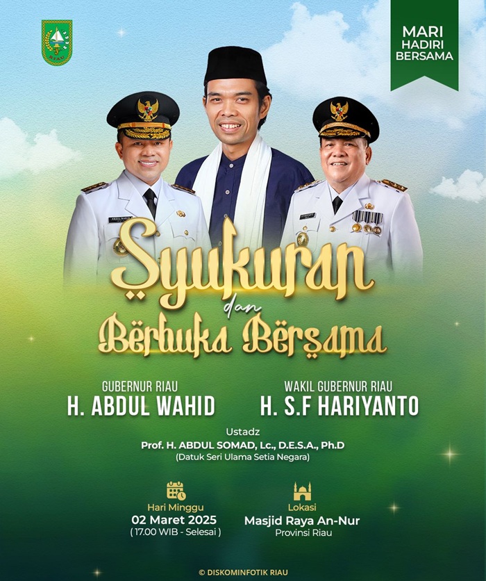 Bersama UAS, Gubernur dan Wakil Gubernur Gelar Syukuran dan Buka Puasa di Masjid Annur