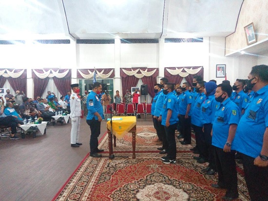 Dihadiri Bupati, Arie Sumarna dan Pengurus KNPI Rohil Dilantik