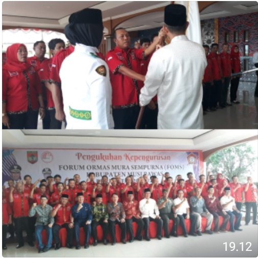 Kukuhkan Kepengurusan FOMS Kabupaten Musi Rawas Priode 2020-2025, Bupati Harapkan Kontribusi Bangun 