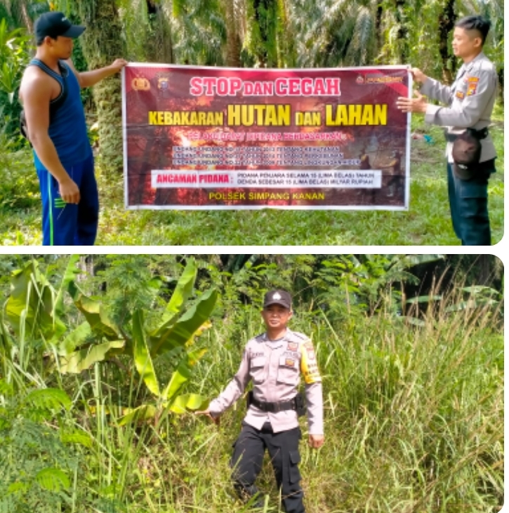 Polsek Simpang Kanan Kembali Lakukan Sosialisasi Larangan Pembakaran Hutan dan Lahan