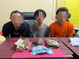 Polsek Ujung Batu Amankan Tiga Pria Kasus Narkotika  