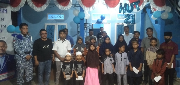 DPC Demokrat Rohil Sambut HUT Demokrat Bersama Anak Yatim 