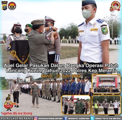 Polres Meranti Laksanakan Apel Gelar Pasukan Operasi Patuh Lancang Kuning 2022