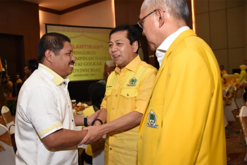 Bupati Amril Hadiri Pelantikan Pengurus DPD Golkar Riau