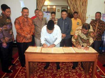 Ciptakan Kota Baru Karimun, Pemkab Teken MoU Bangun Pelabuhan di Ranggam
