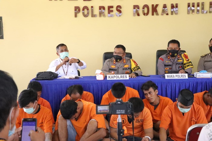 16 Tersangka Pencurian Kabel Milik PHR Diamankan Polisi