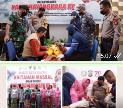 Polres Meranti Gelar Bakti Kesehatan Khitanan Gratis dan Vaksinasi Massal
