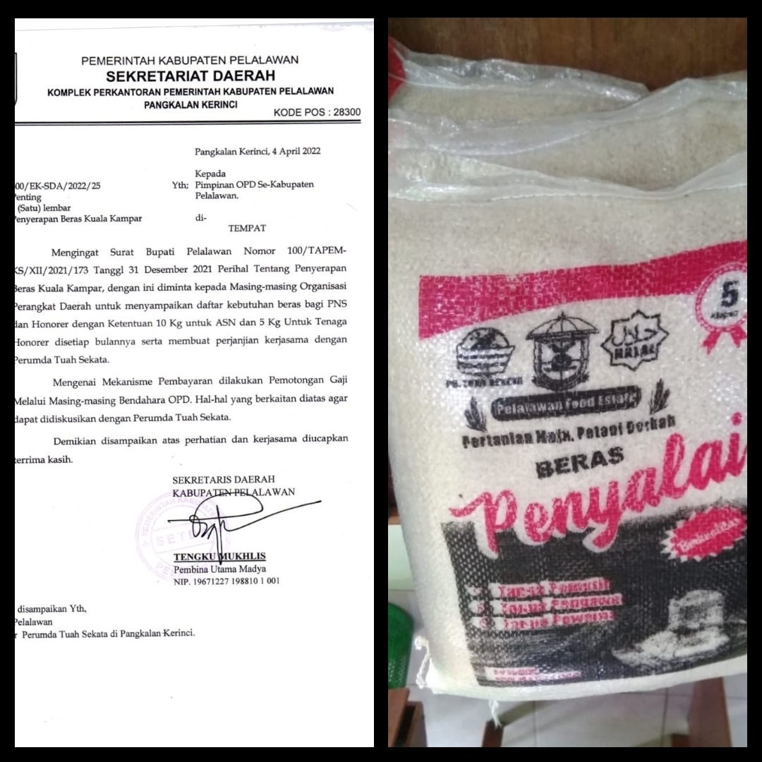 ASN dan Pegawai Honorer Pemkab Pelalawan Keberatan Membeli Beras Penyalai