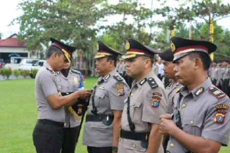 Sertijab, Tiga Perwira Polres Pelalawan Digeser