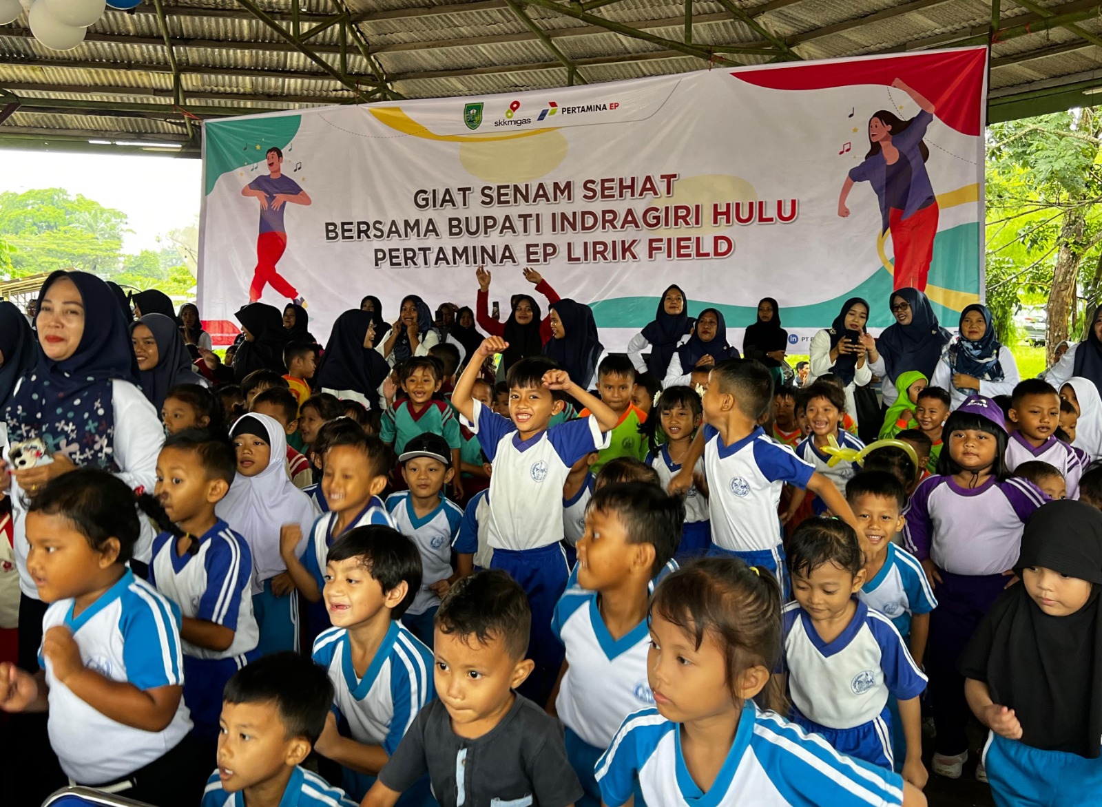 Pertamina EP Lirik Ajak Ratusan PAUD & TK Senam Bersama di Wisata Alam
