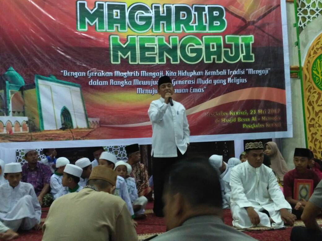 Bupati H.M.Harris : Magrib Mengaji Ciptakan Pelalawan Emas Yang Religius