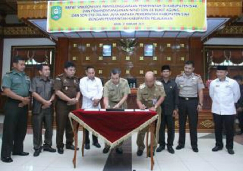 Sepakati Batas Lahan, SDN 08 Bukit Agung dan SDN 010 Delima Jaya Masuk Kabupaten Siak