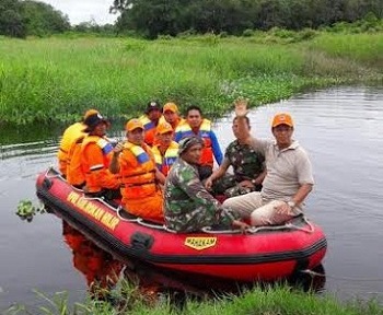  Antisifasi Bencana Banjir,BPBD Rohil Dan TNI Lakukan Simulasi Diparit Bay Park