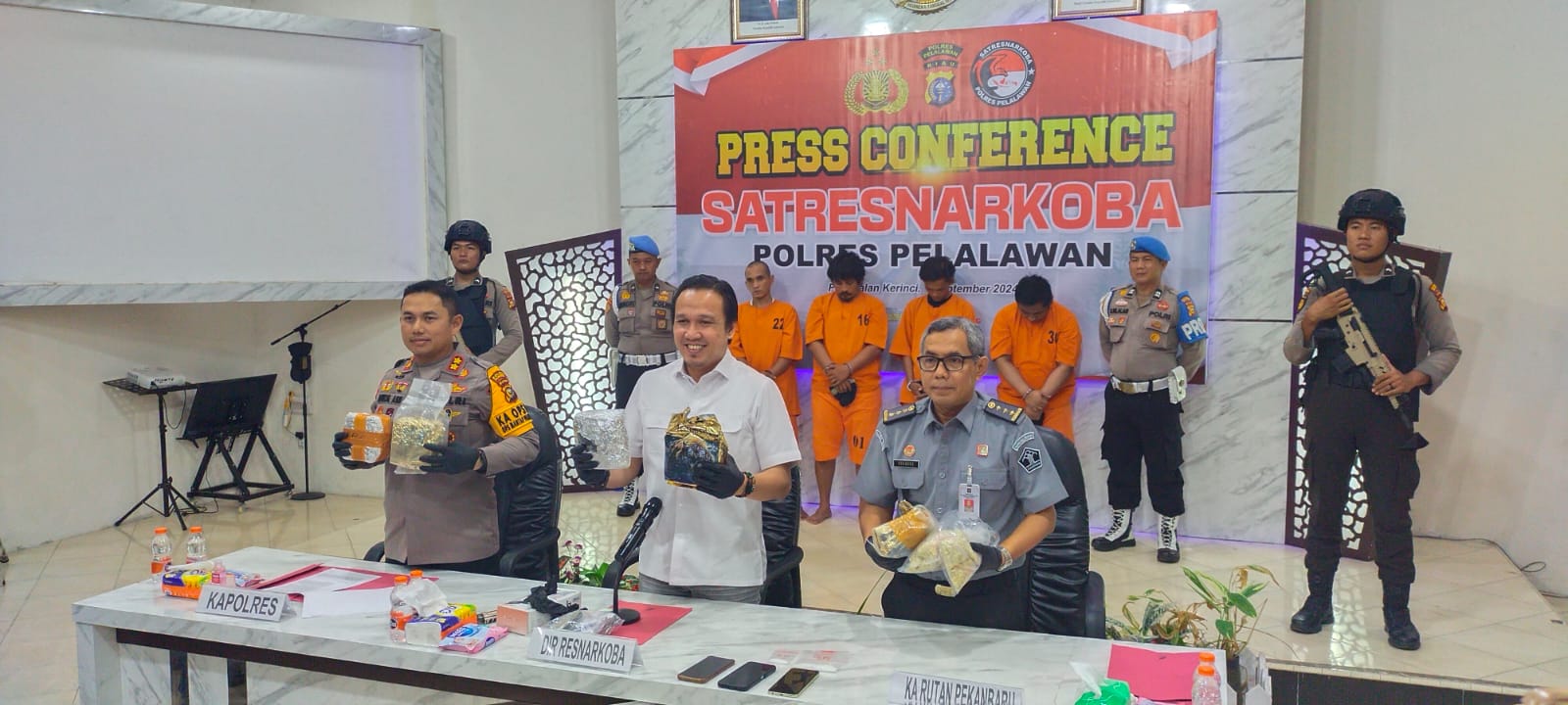 Bersama Polda Riau, Polres Pelalawan dan Lapas Pekanbaru Ungkap Jaringan Narkotika Internasional
