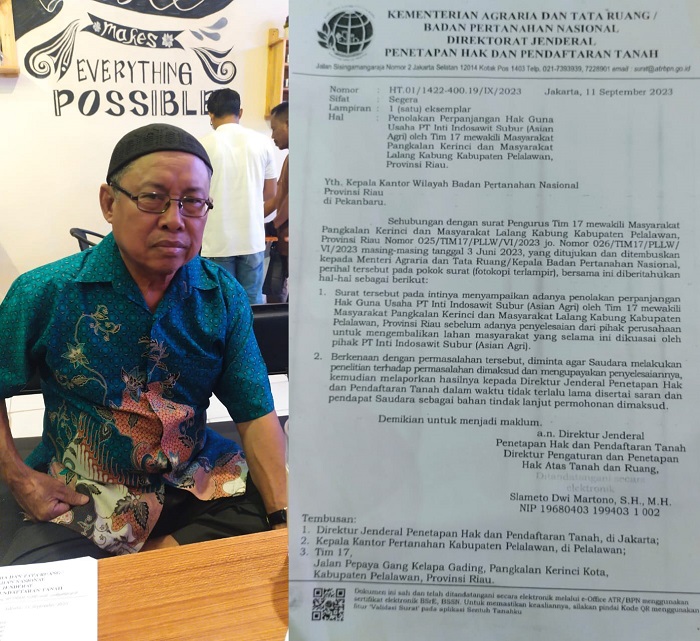 Tim 17 Minta BPN Riau Segera Proses Surat Dari Kementerian Agraria