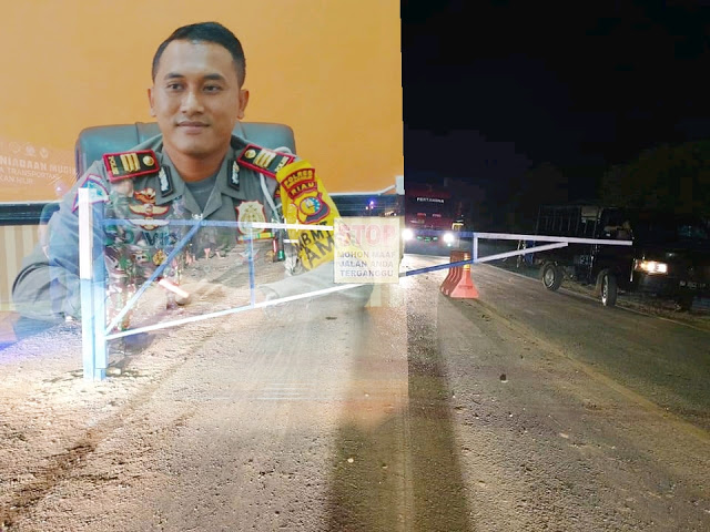 Untuk Pengetatan Mudik Lebaran, Polres Rohil Pasang Portal di Jalinsum Riau