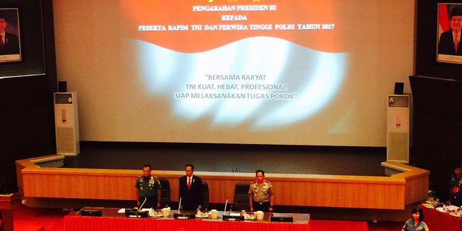 Rapat Pimpinan TNI 2017 di Mabes Cilangkap, Presiden Jokowi beri pengarahan