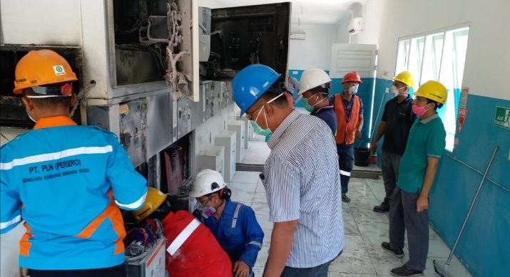Terjadi Kebakaran Kubikel Incoming,  PLN Berupaya Memulihkan Sistem Kelistrikan Pulau Bengkalis