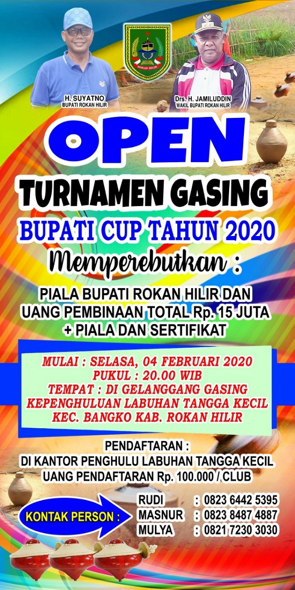 Karena Benturan Kegiatan, Turnamen Gasing Piala Bupati Rohil Ditunda