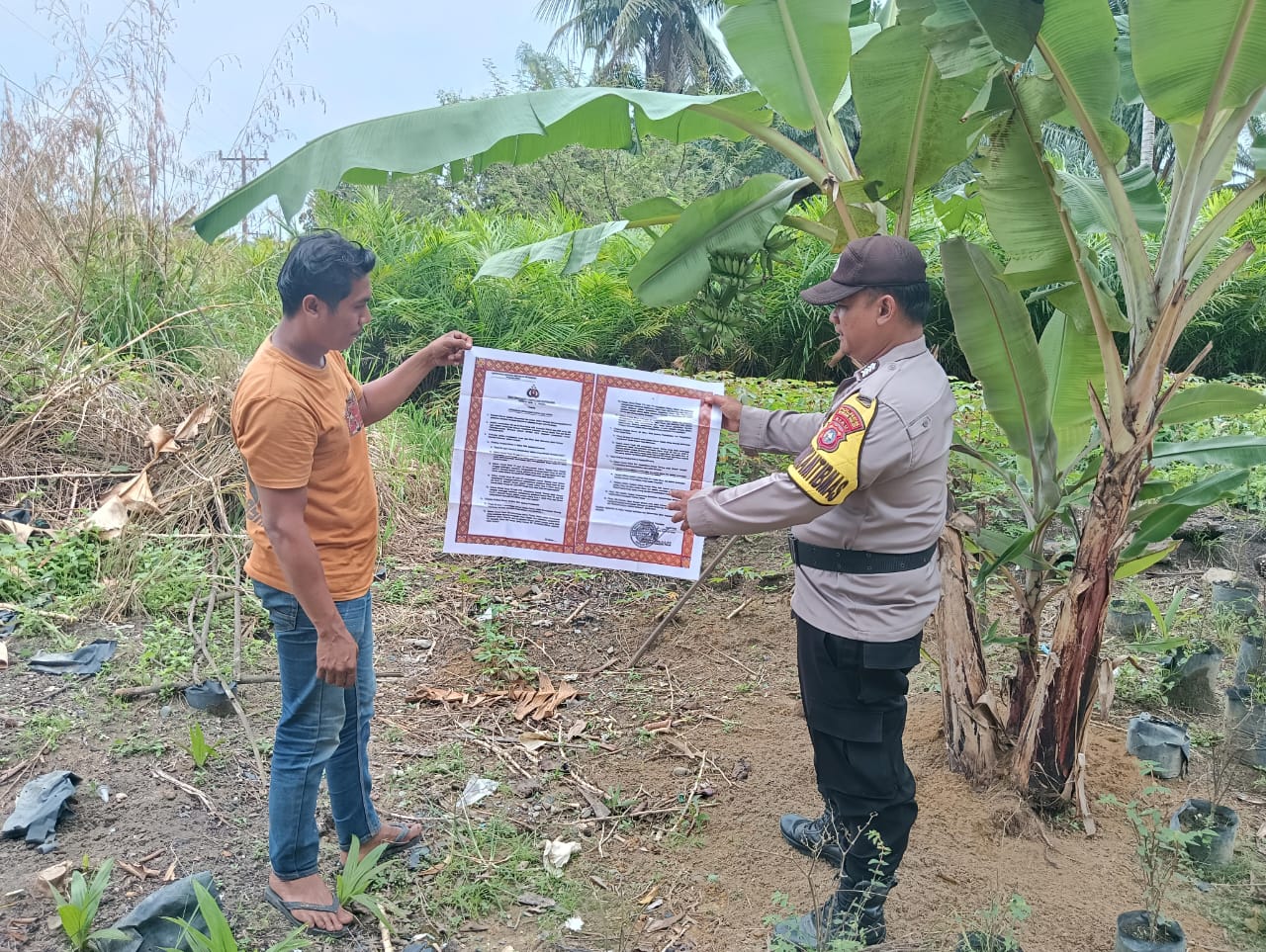Sosialisasi Larangan Pembakaran Hutan dan Lahan, Ini Yang Dilakukan Polsek Simpang Kanan