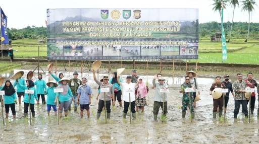 Tanam Perdana Padi Serentak, Wamentan RI Siap Dukung Pertanian Bengkulu