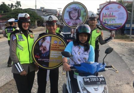 Sat lantas Polres Rohil Sosialisasi Millennial Road Safety Festival