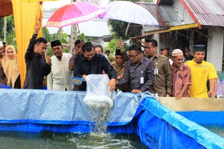 Sebagai Perangsang Peternak, Walikota Serahkan Bantuan Bibit Lele