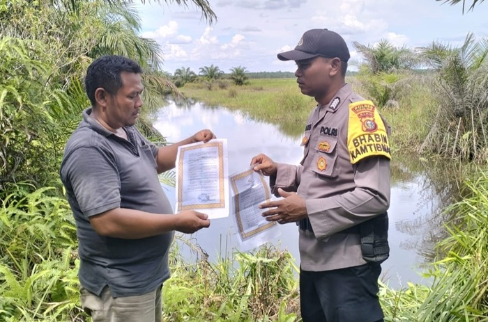 Giat Polsek Simpang Kanan, Sosialisasi Larangan Pembakran Hutan Jaga Keamanan Beribadah