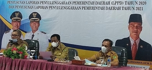 Wabup Rohil Pimpin Rapat Evaluasi Penyusunan LPPD Tahun 2020