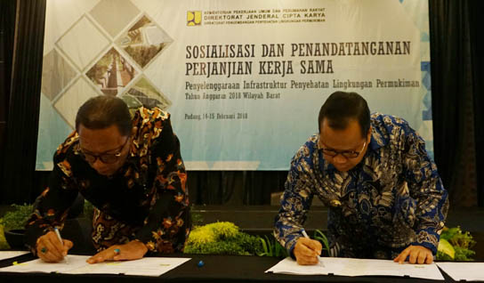 Bupati Meranti dan Kemen PURR Teken MoU Pembangunan Infrastruktur Penyehatan Lingkungan Pemukiman
