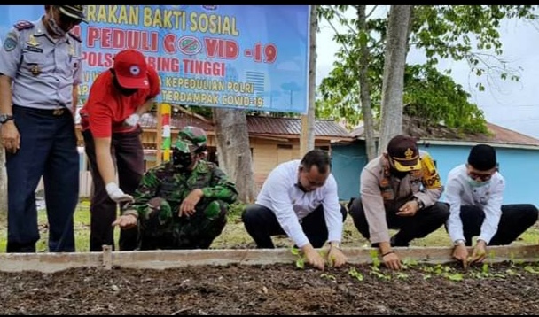 Jaga Ketahanan Pangan, Polres Bersama Bupati Meranti Canangkan Penanaman Cepat Panen