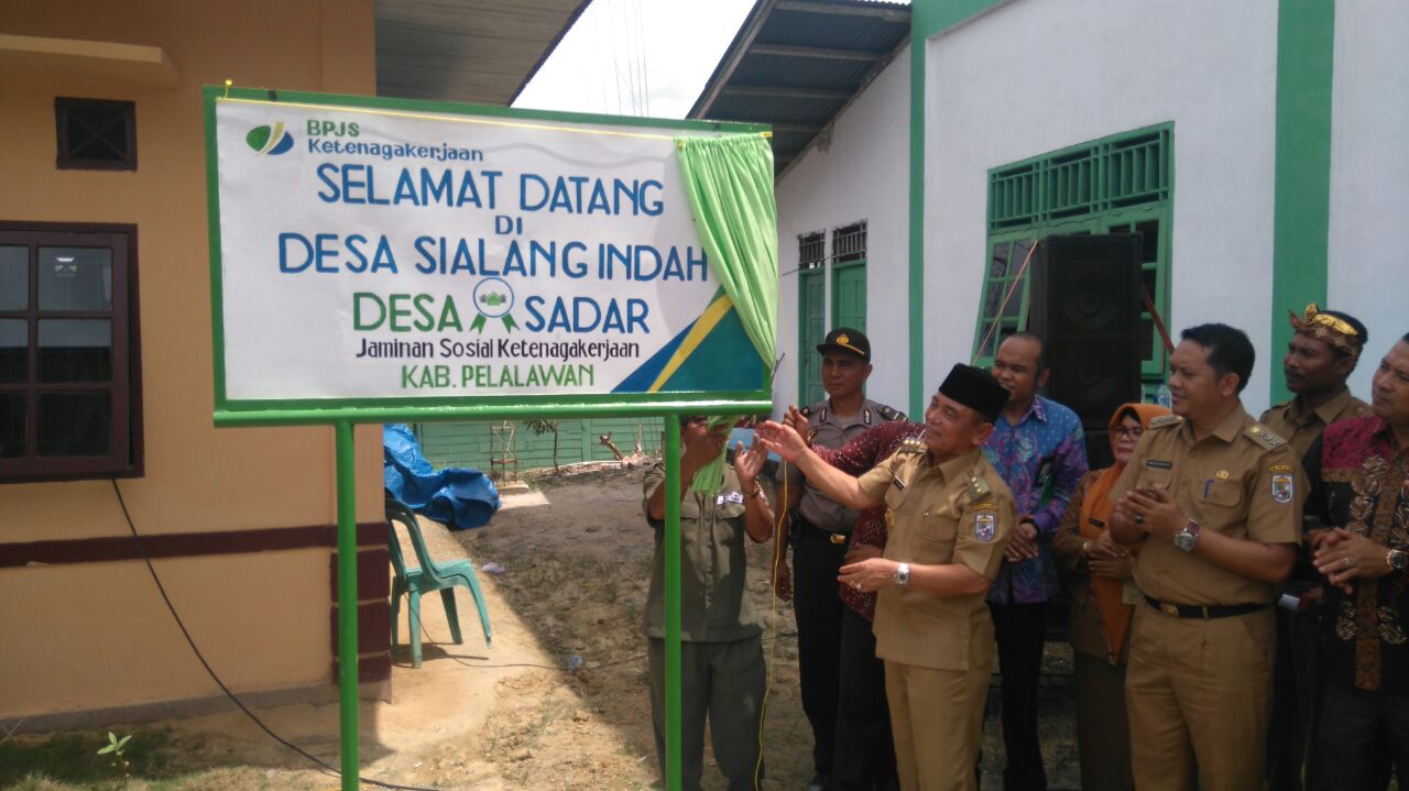 Bupati Harris Hadiri Launching Desa Sadar Jamsostek di Pangkalan Kuras