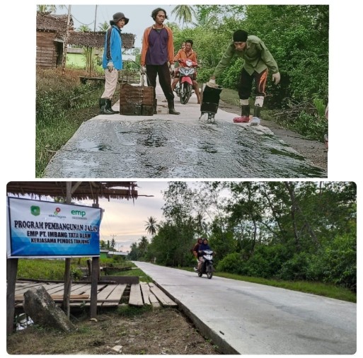 Masyarakat Desa Tanjung Nikmati Penggunaan  Jalan Bantuan PT Imbang Tata Alam