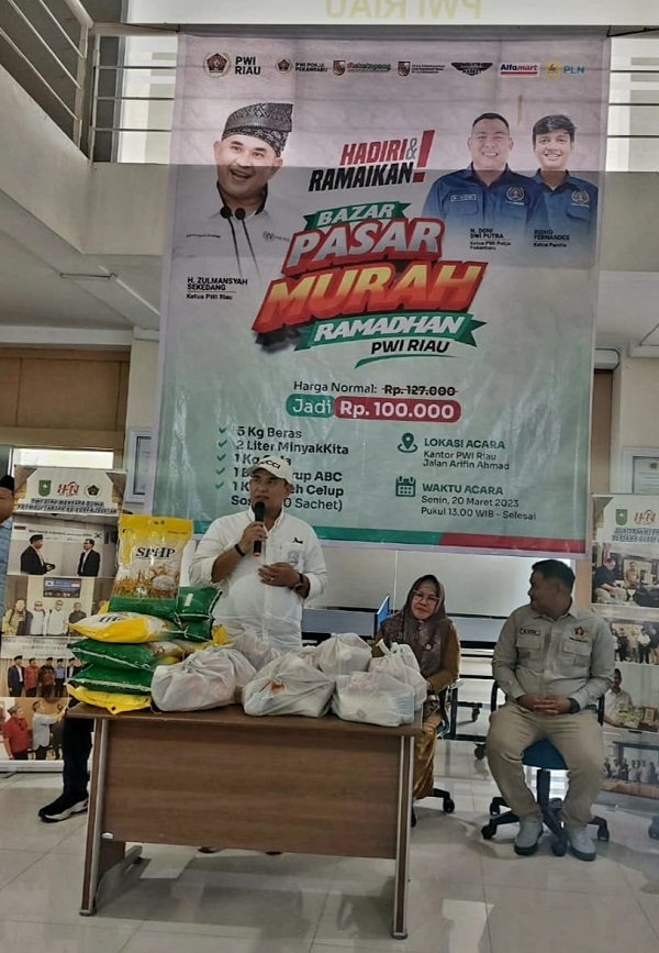 Jelang Ramadahan, PWI Riau dan Pokja Pekanbaru Gandeng Disketapang Gelar Pasar Murah Ramadhan