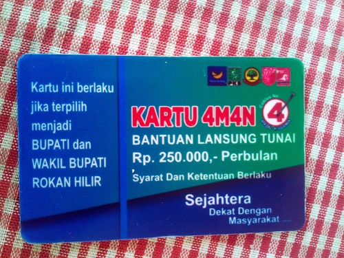 Kartu Kampanye Bantuan Uang di Rohil Beredar, Pengamat : Tak Realistis dan Tak Mendidik
