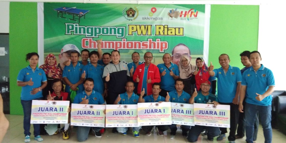 Pingpong PWI Riau Championship Dibuka Kepala SKK Migas, Wartawan PWI Menangkan Empat Sepeda