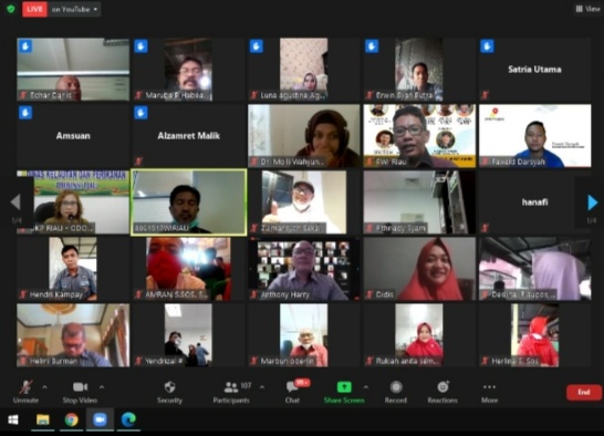 Antusias Wartawan Riau Dalam Webinar Pelatihan Ketahanan Pangan di Masa Pandemi Covid-19