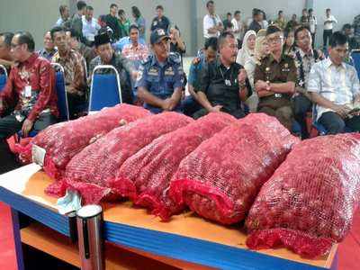 BC Kepri Hibahkan Bawang Merah Tangkapan Kepada Masyarakat Karimun