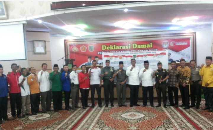 Bupati Rohil Pimpin Deklarasi Damai Pemilu 2019